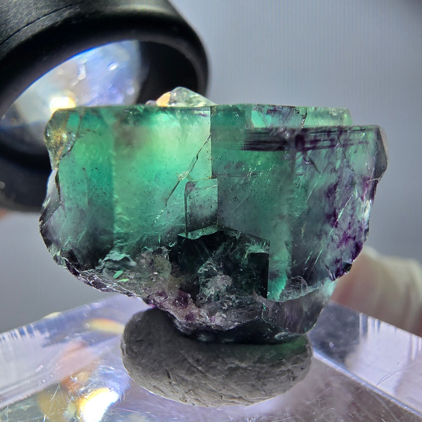 Rare Fluorite Cube Specimen, green purple Okorusu, Namibia 24*17*13mm