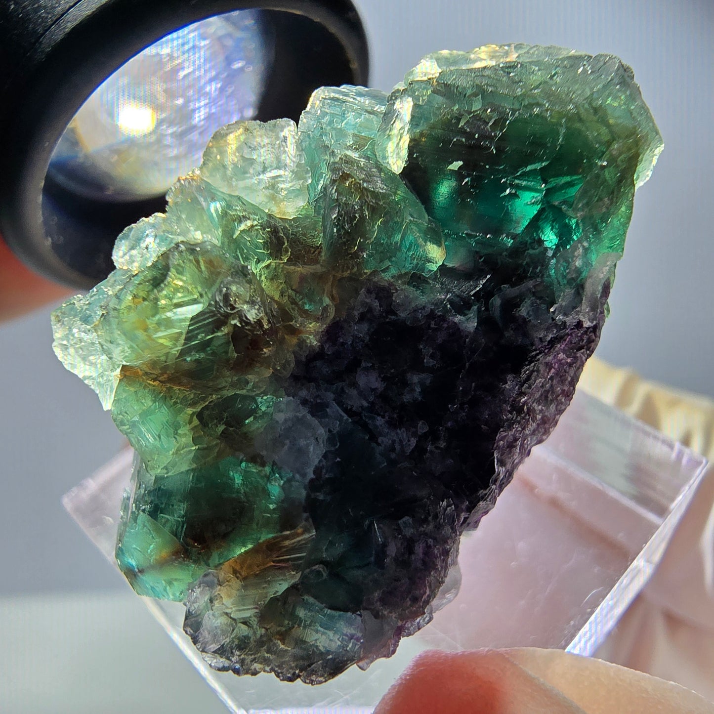 Rare Fluorite Cube Specimen, green purple Okorusu, Namibia 34*23*19mm