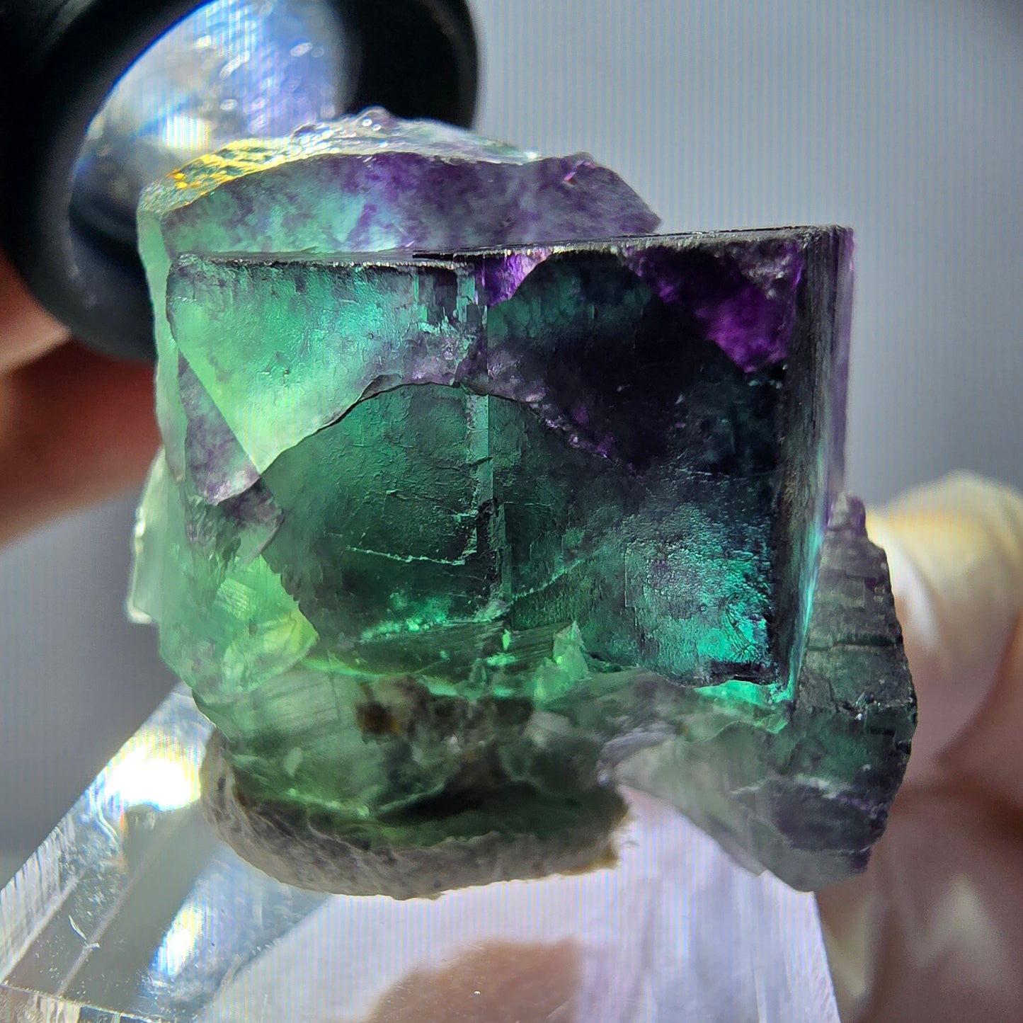 Rare Fluorite Cube Specimen, green purple Okorusu, Namibia 34*32*23mm