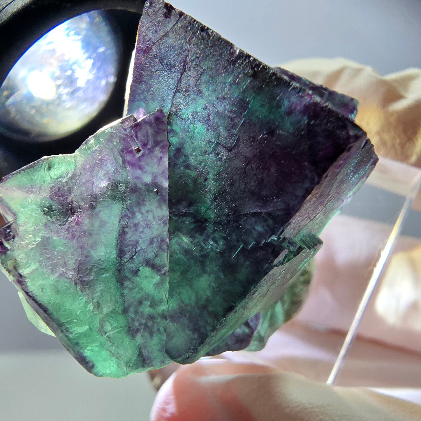 Rare Fluorite Cube Specimen, green purple Okorusu, Namibia 34*32*23mm