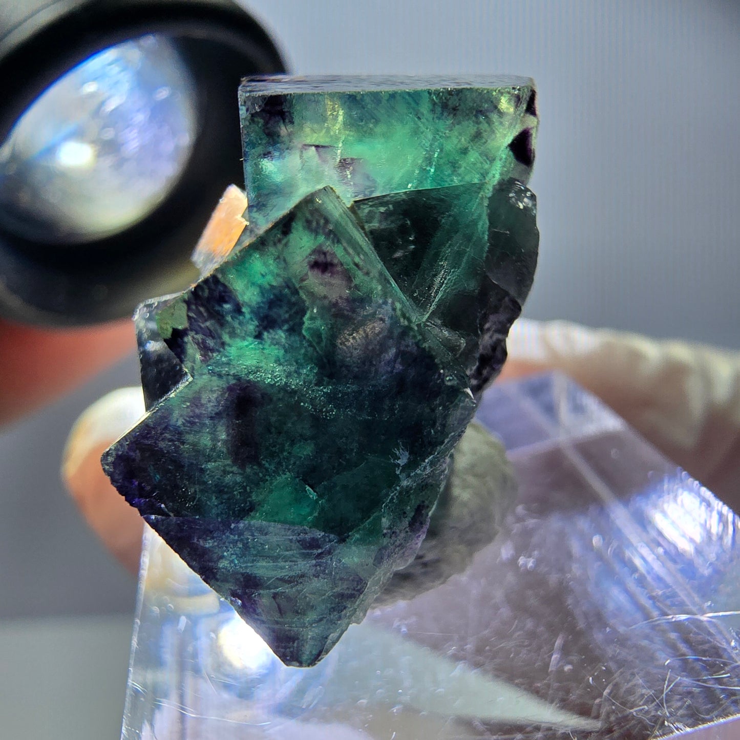 Rare Fluorite Cube Specimen, green purple Okorusu, Namibia 29*23*16mm