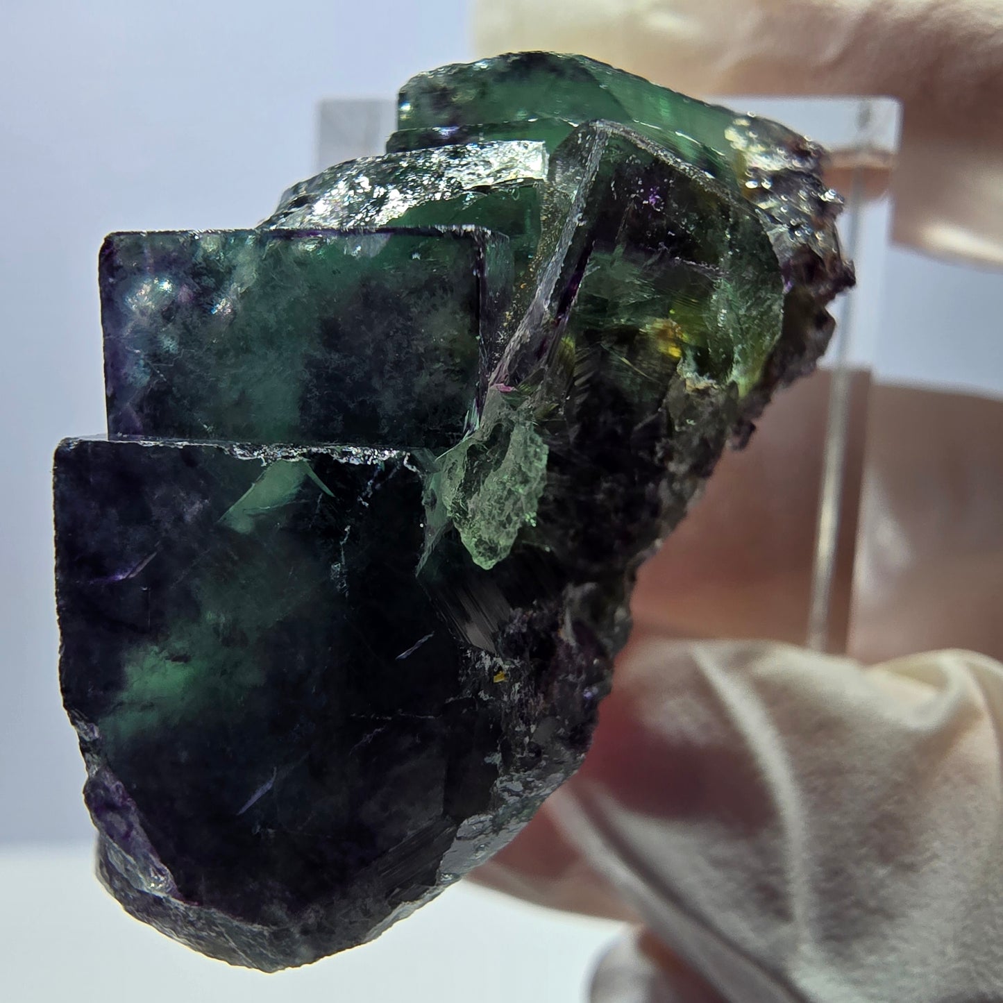 Rare Fluorite Cube Specimen, green purple Okorusu, Namibia 42*24*21mm