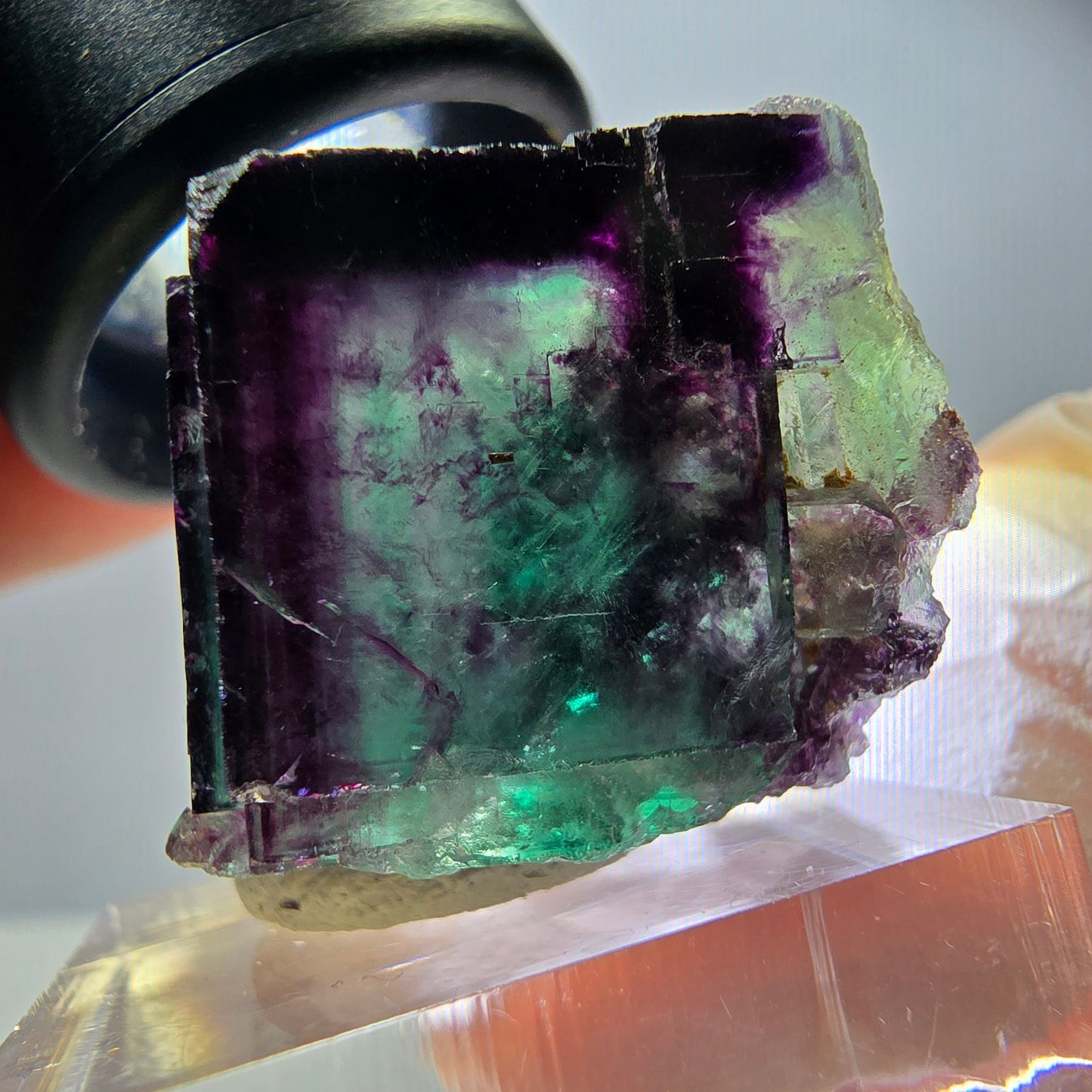 Rare Fluorite Cube Specimen, green purple Okorusu, Namibia 38*23*18mm