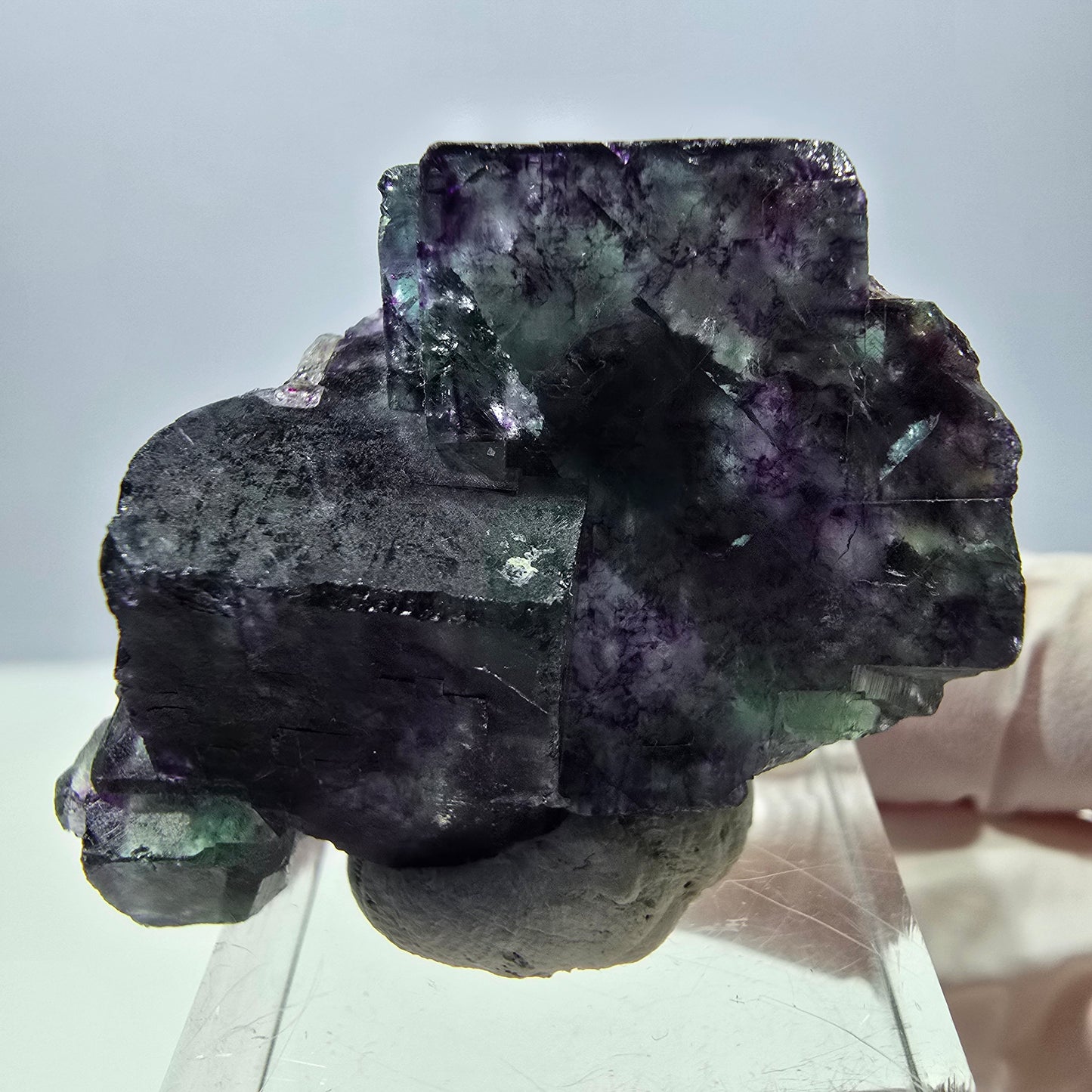 Seltene Fluorit Würfel Stufe, grün lila Okorusu, Namibia 42*30*16mm