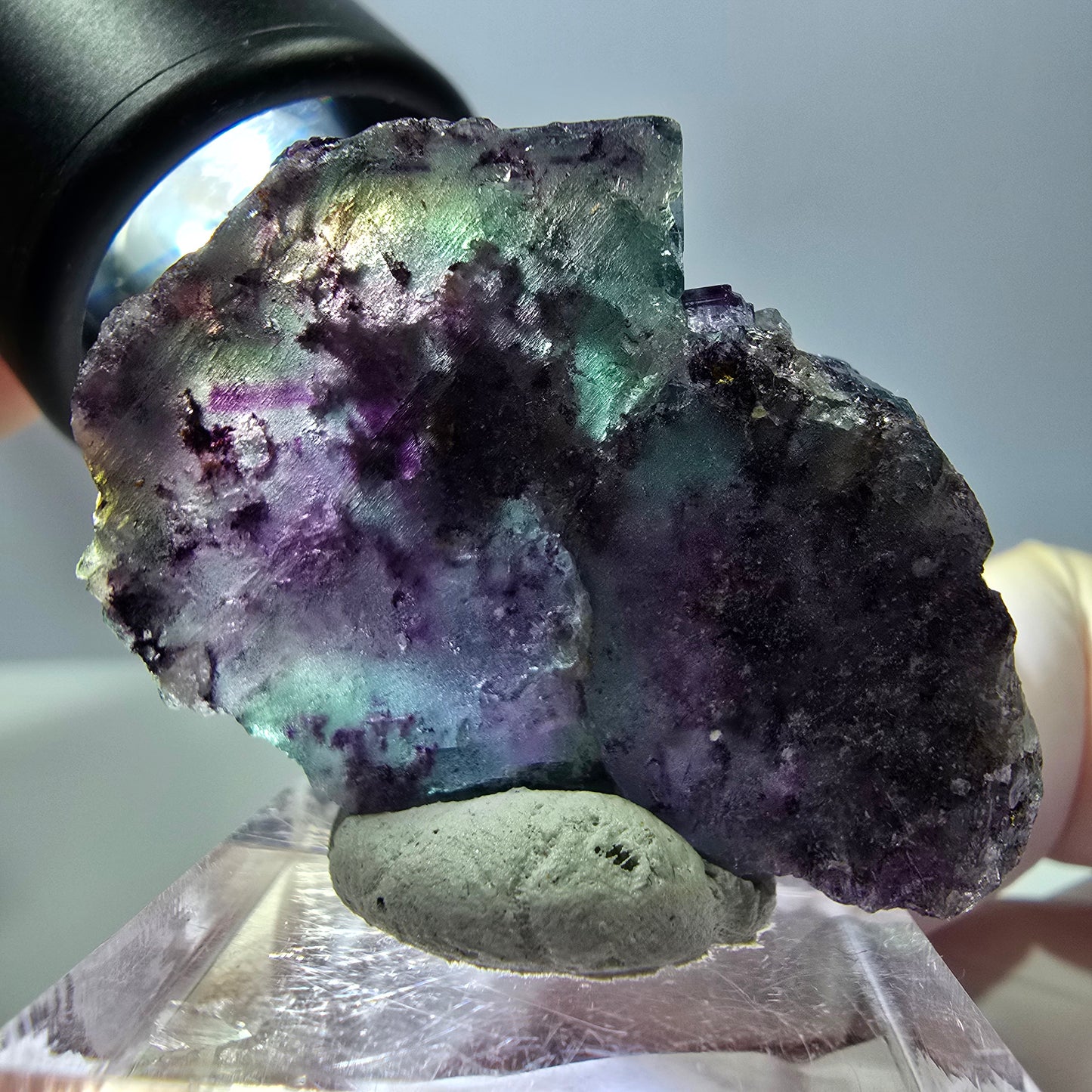 Seltene Fluorit Würfel Stufe, grün lila Okorusu, Namibia 42*30*16mm