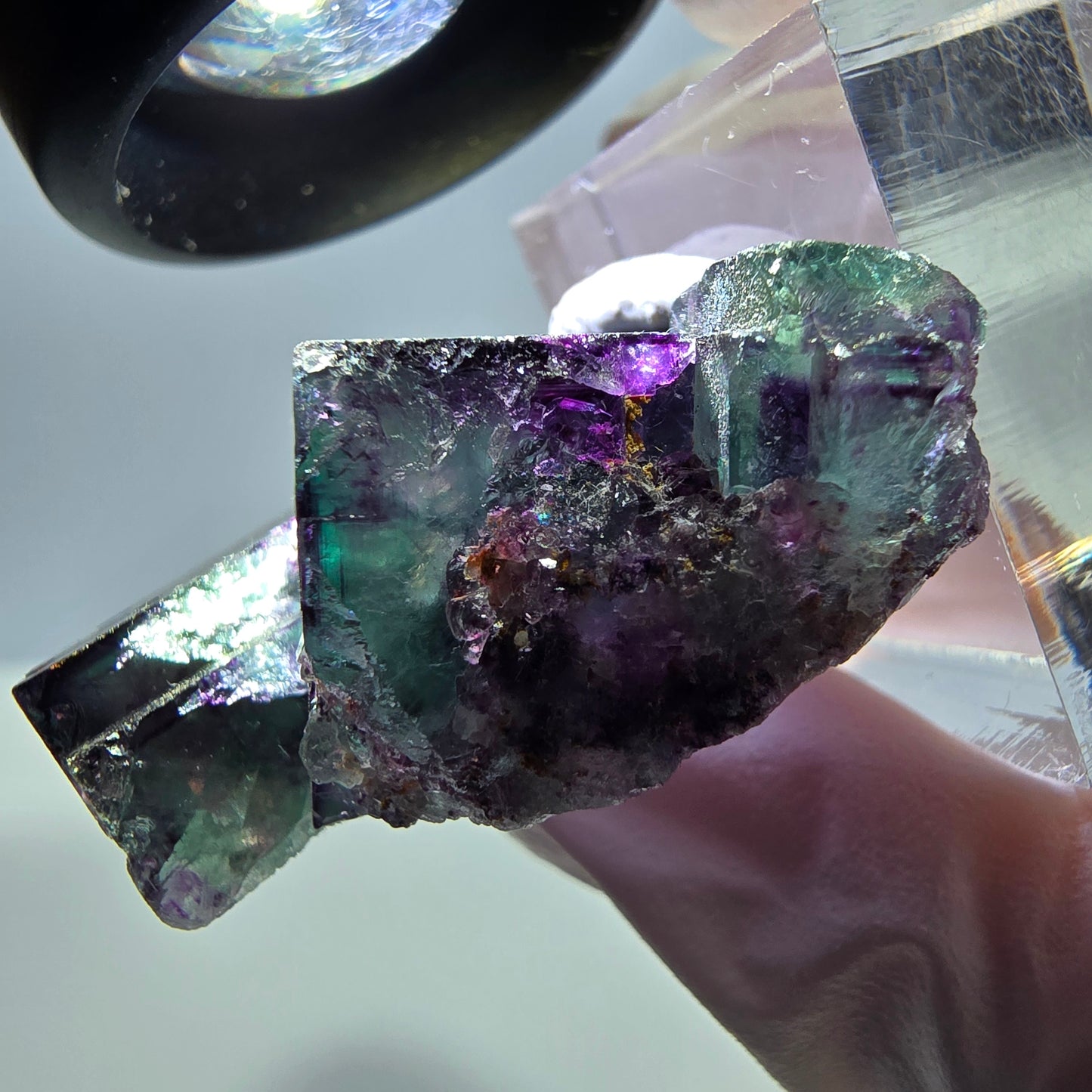 Seltene Fluorit Würfel Stufe, grün lila Okorusu, Namibia 42*30*16mm