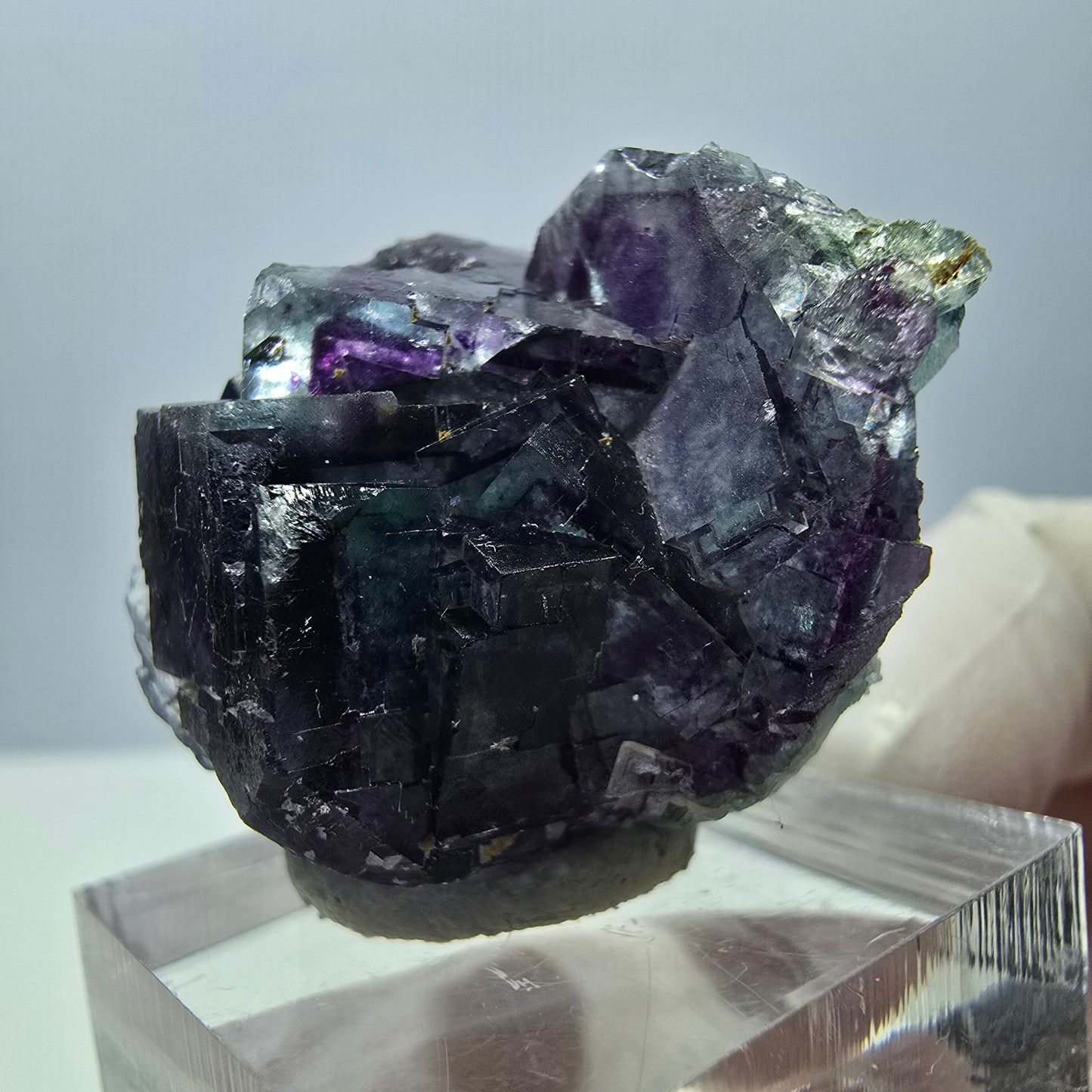 Seltene Fluorit Würfel Stufe, grün lila Okorusu, Namibia 31*27*19mm