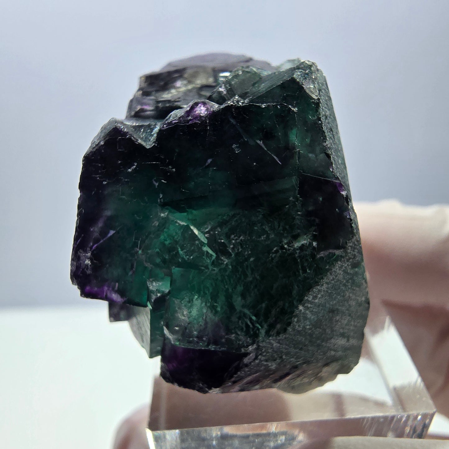 Seltene Fluorit Würfel Stufe, grün lila Okorusu, Namibia 41*32*26mm