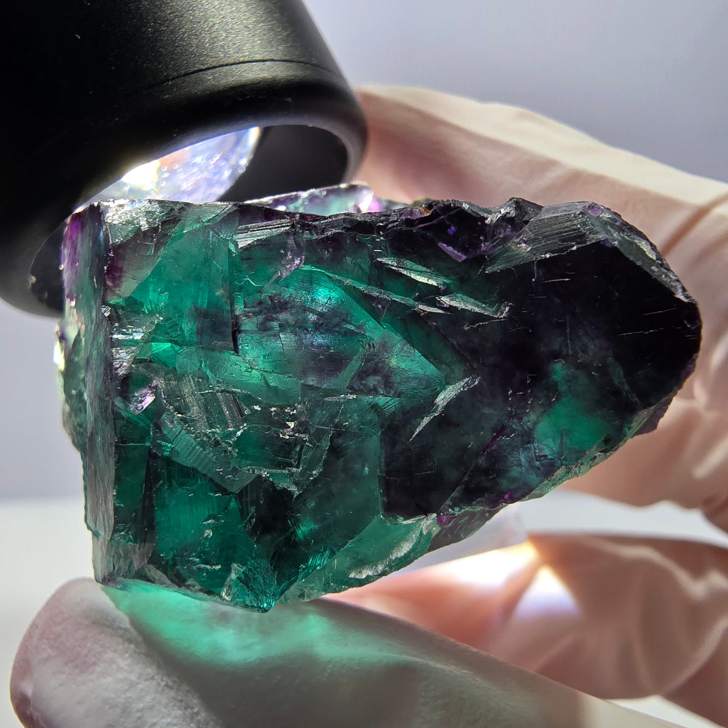 Seltene Fluorit Würfel Stufe, grün lila Okorusu, Namibia 41*32*26mm