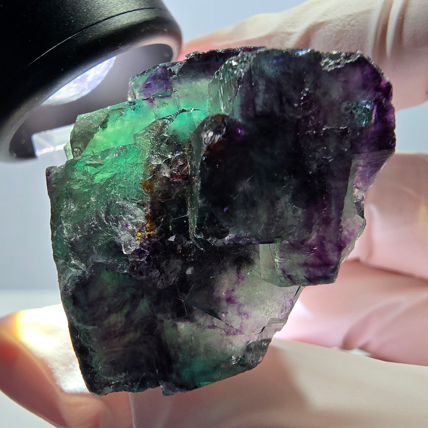 Seltene Fluorit Würfel Stufe, grün lila Okorusu, Namibia 29*28*27mm