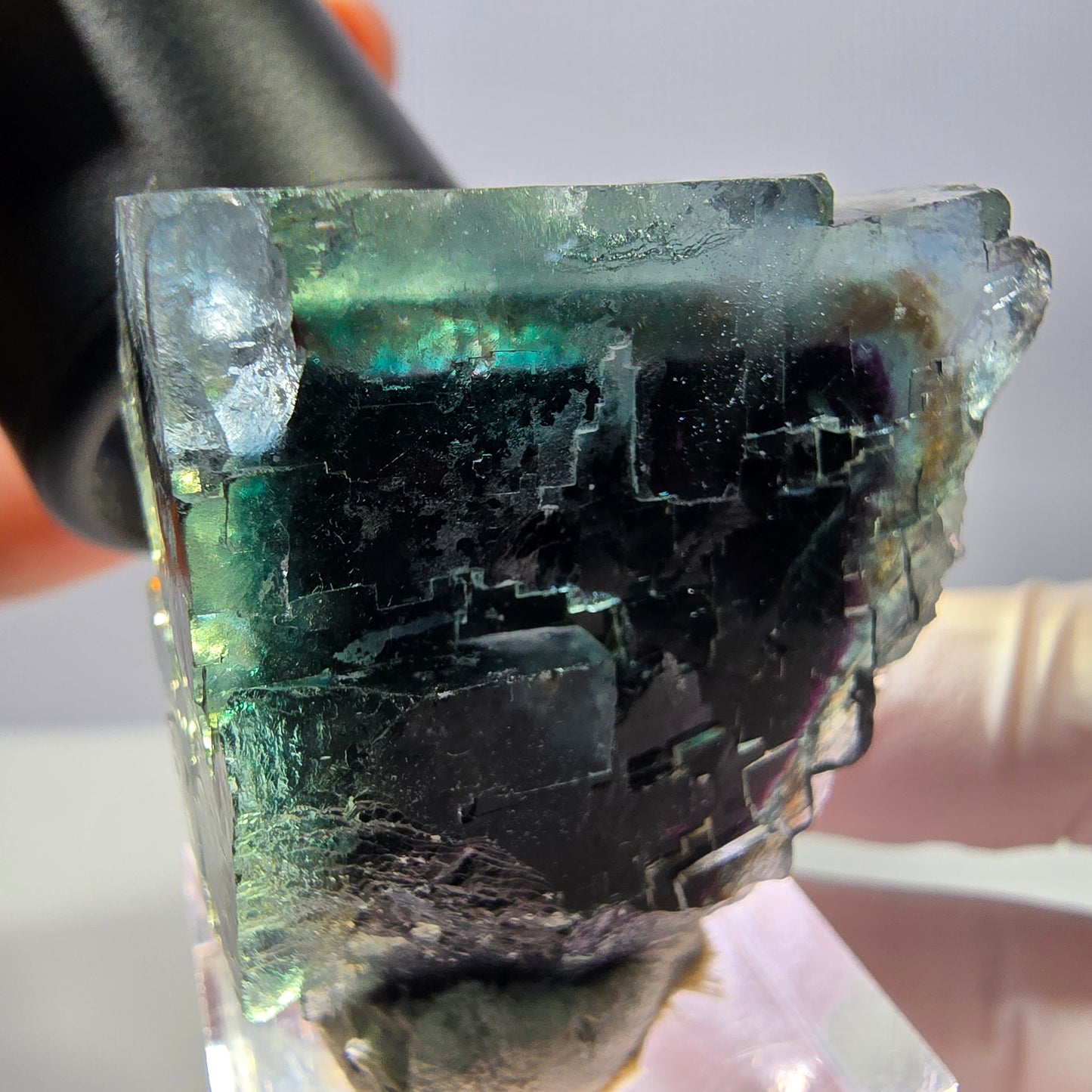 Seltene Fluorit Würfel Stufe, grün lila Okorusu, Namibia 37*34*21mm
