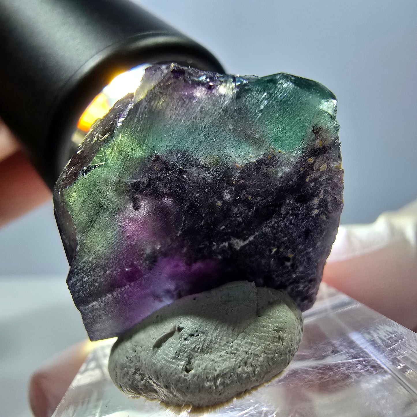 Seltene Fluorit Würfel Stufe, grün lila Okorusu, Namibia 24*23*22mm