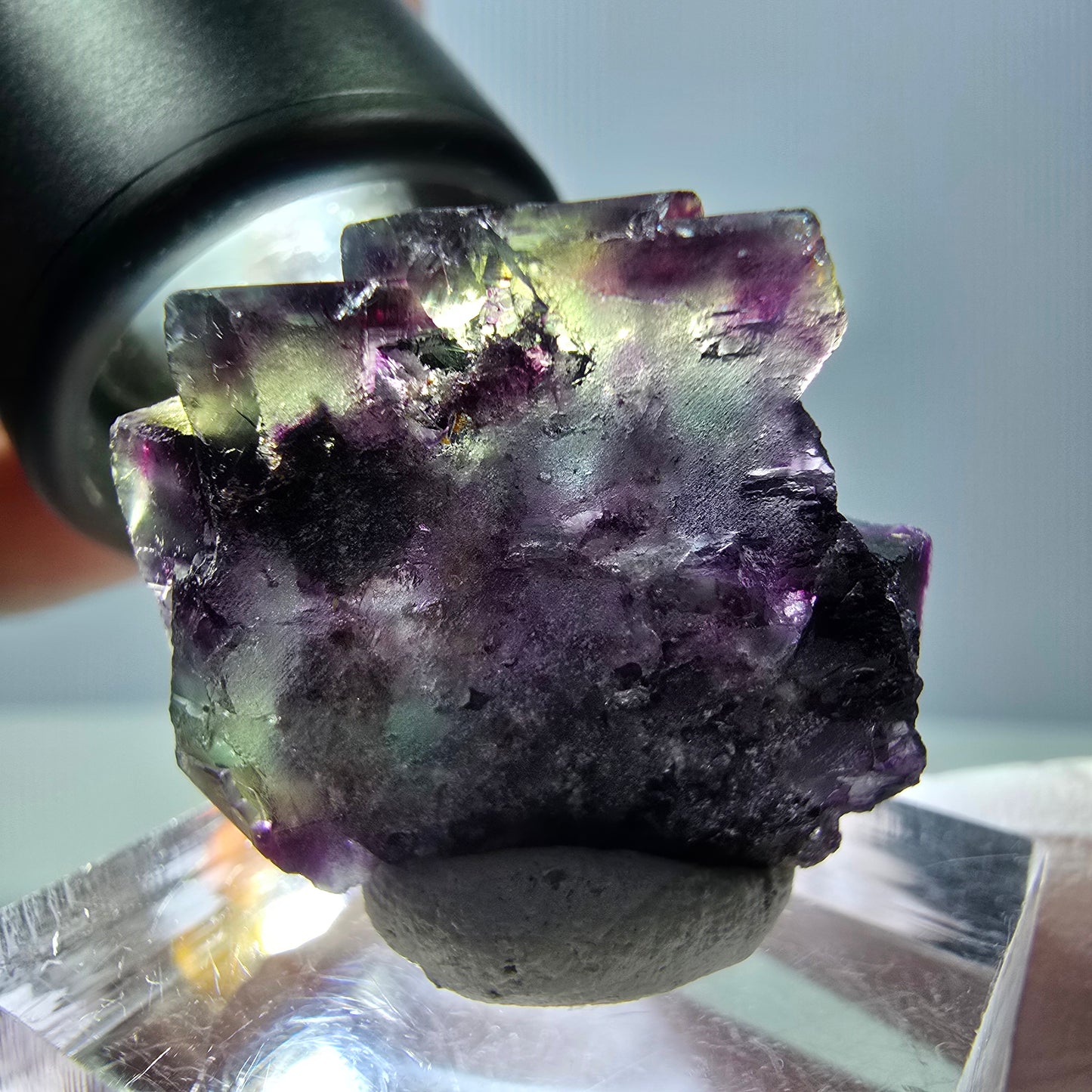 Seltene Fluorit Würfel Stufe, grün lila Okorusu, Namibia 26*24*19mm