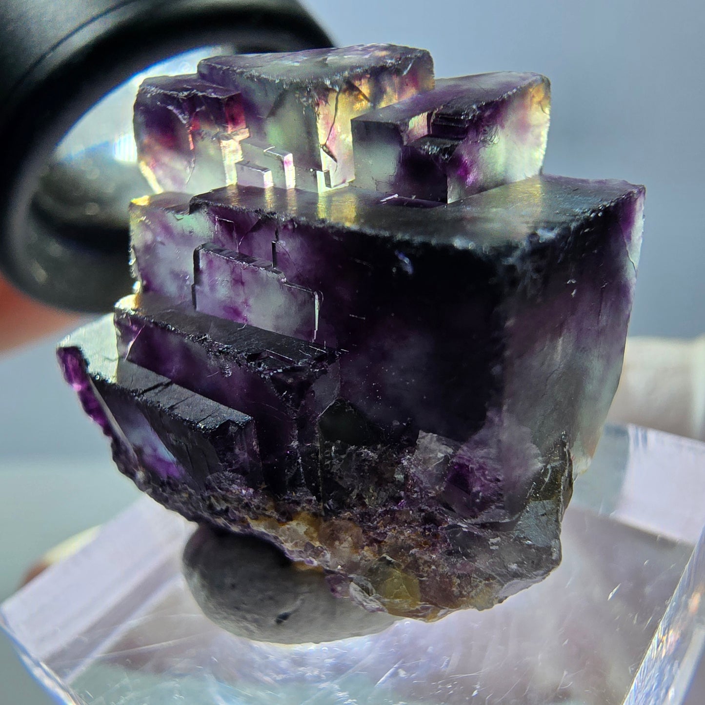 Seltene Fluorit Würfel Stufe, grün lila Okorusu, Namibia 26*24*19mm