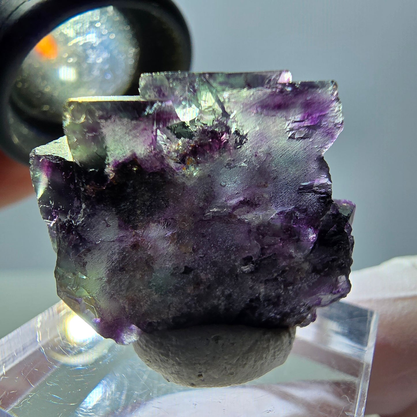 Seltene Fluorit Würfel Stufe, grün lila Okorusu, Namibia 26*24*19mm