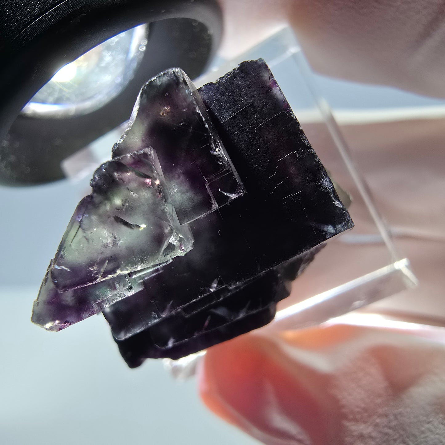 Seltene Fluorit Würfel Stufe, grün lila Okorusu, Namibia 26*24*19mm