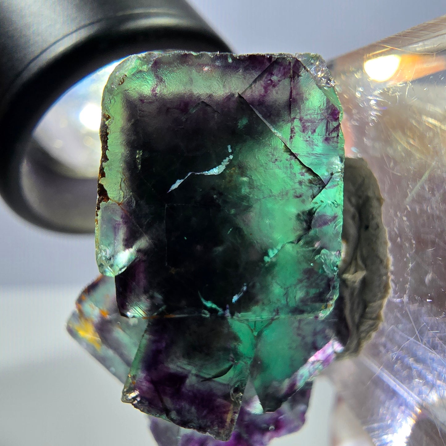 Seltene Fluorit Würfel Stufe, grün lila Okorusu, Namibia 29*22*19mm
