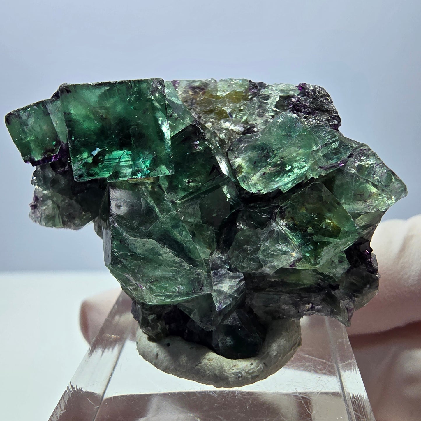 Seltene Fluorit Würfel Stufe, grün lila Okorusu, Namibia 44*35*18mm