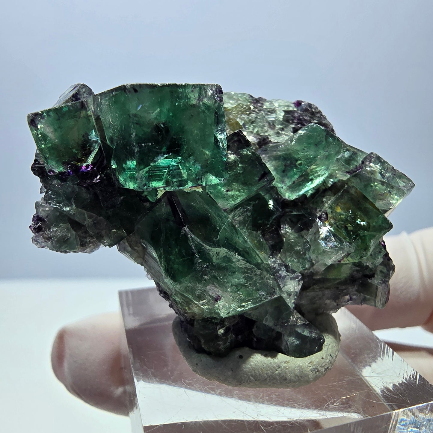 Seltene Fluorit Würfel Stufe, grün lila Okorusu, Namibia 44*35*18mm