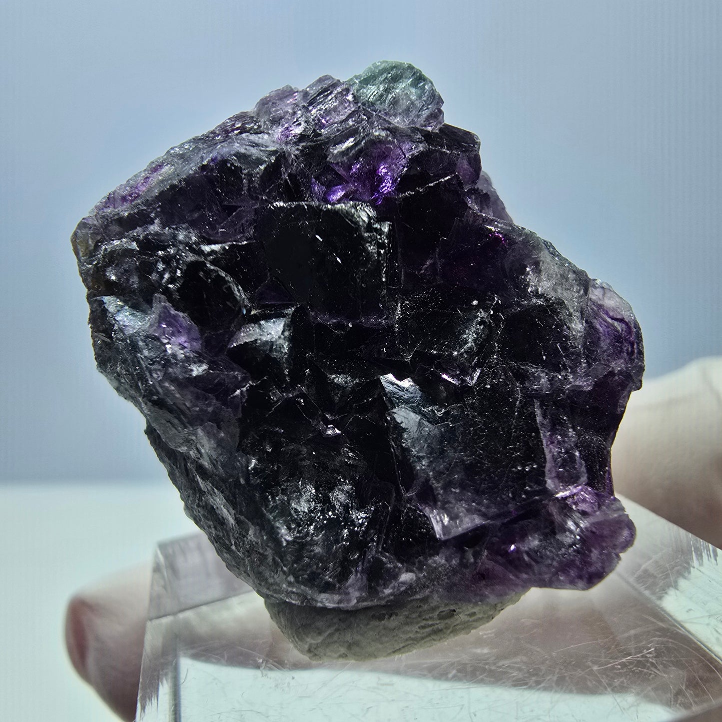 Phantom Fluorit Würfel Stufe, grün lila Okorusu, Namibia 27*25*13mm