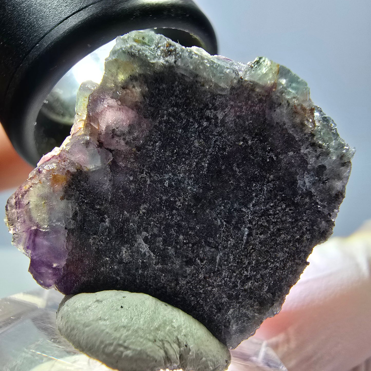 Phantom Fluorit Würfel Stufe, grün lila Okorusu, Namibia 27*25*13mm