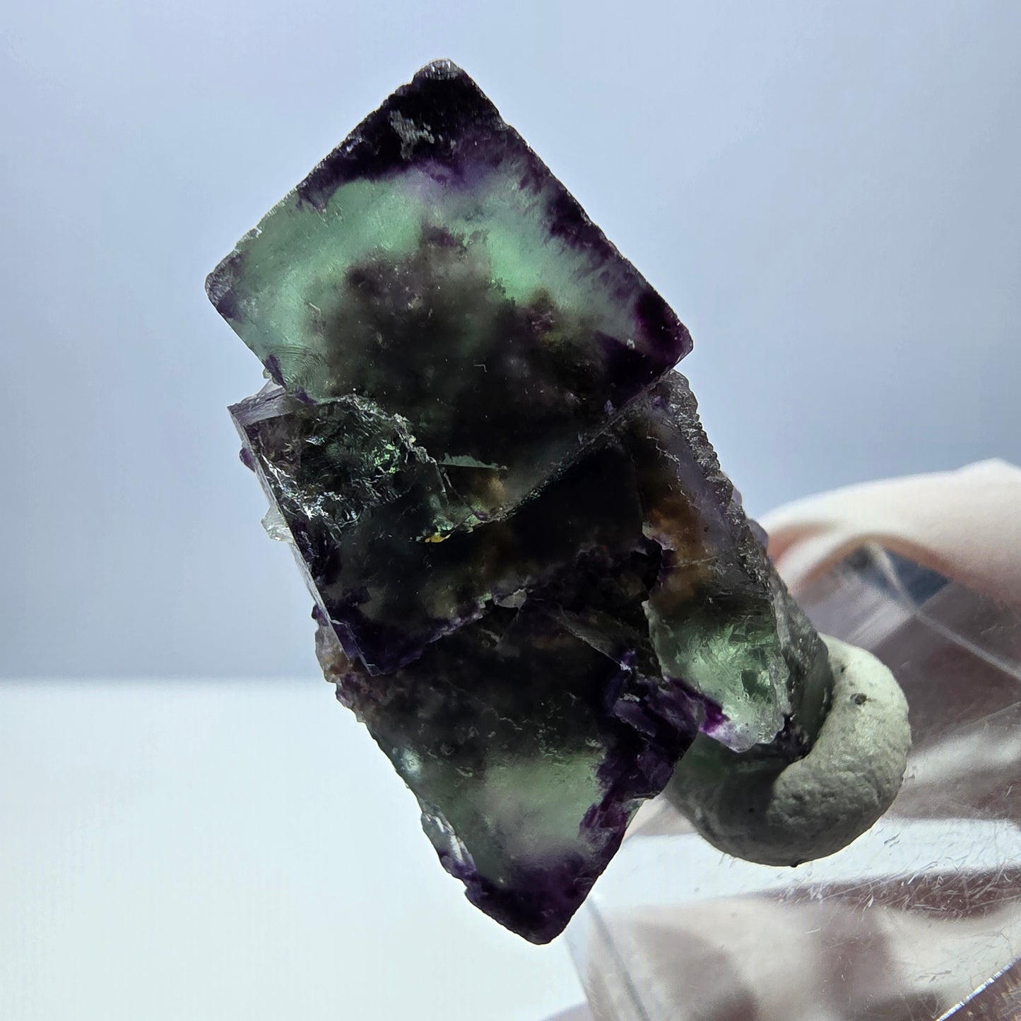 Phantom Fluorit Würfel Stufe, parkettiert, zonal Okorusu, Namibia 38*21*15mm
