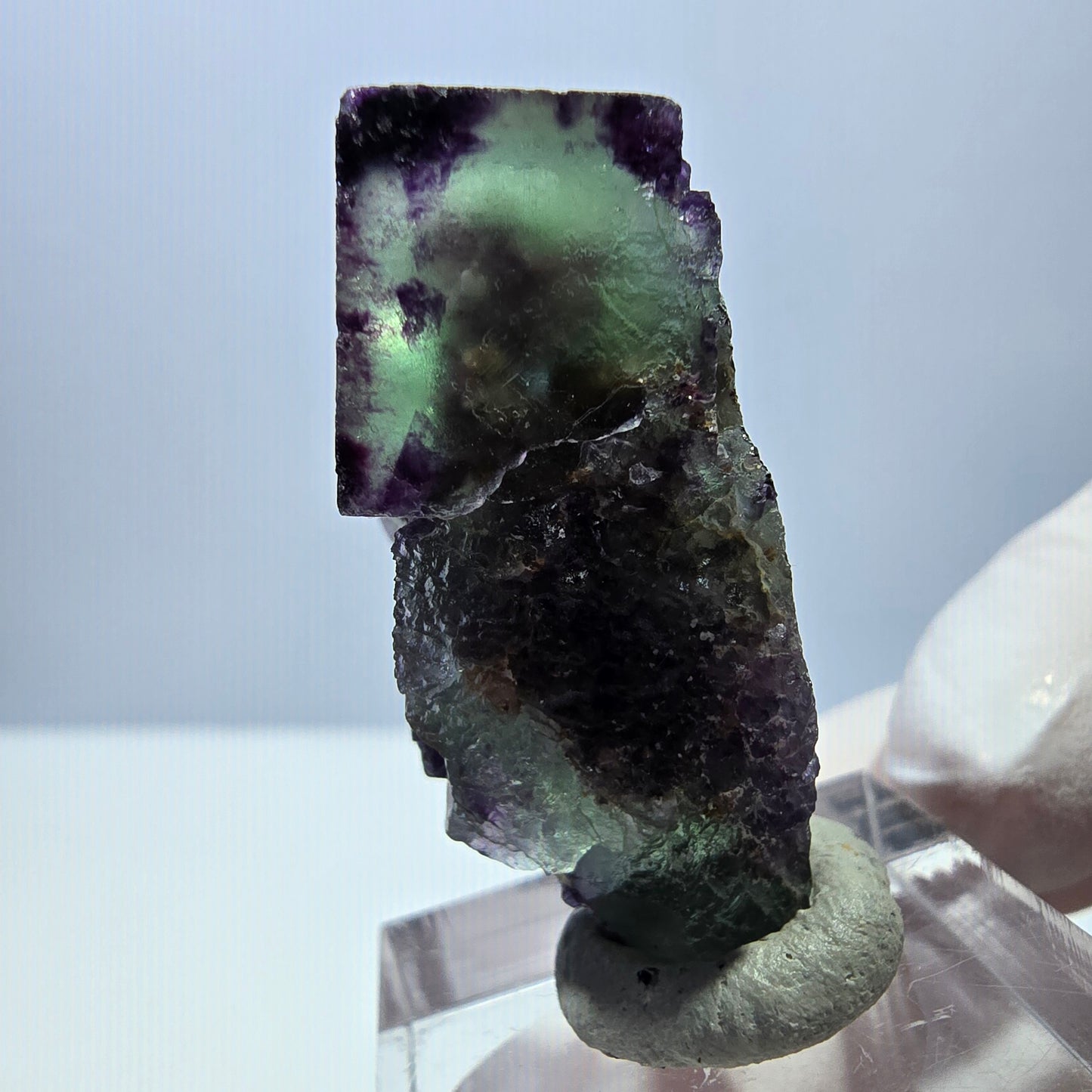 Phantom Fluorit Würfel Stufe, parkettiert, zonal Okorusu, Namibia 38*21*15mm
