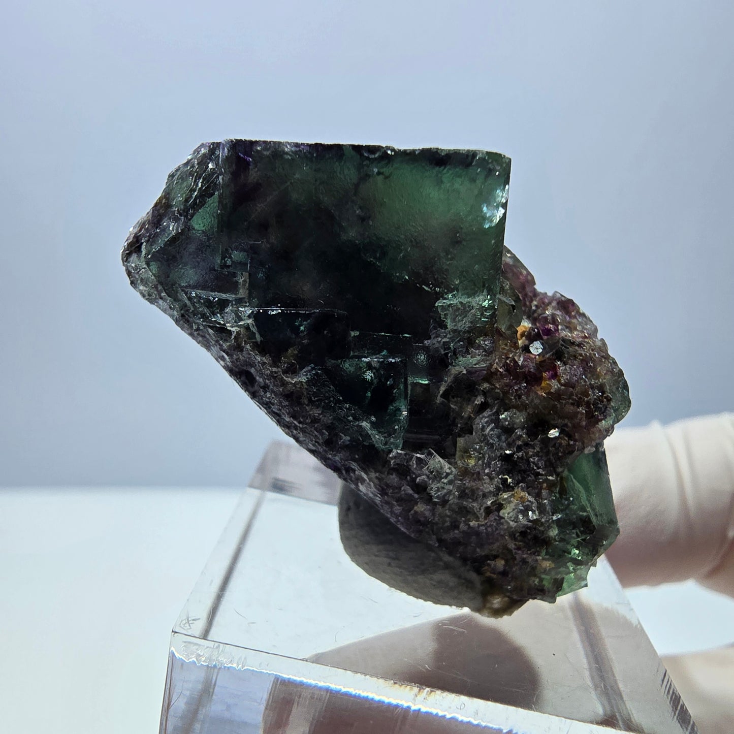 Phantom Fluorit Würfel Stufe, parkettiert grün lila Okorusu, Namibia 39*24*20mm