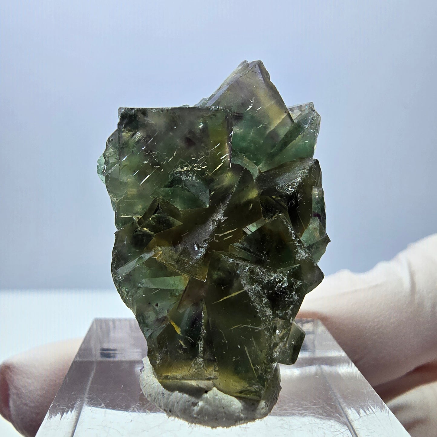 Phantom Fluorit Würfel Stufe, grün lila Okorusu, Namibia 31*24*11mm