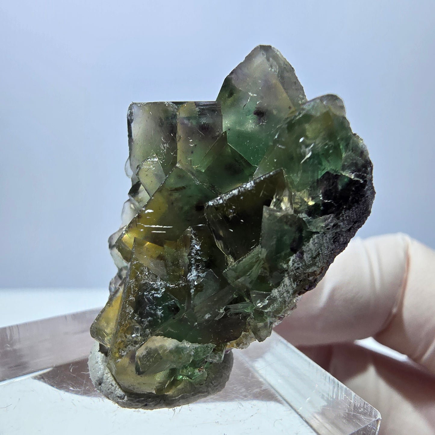Phantom Fluorit Würfel Stufe, grün lila Okorusu, Namibia 31*24*11mm