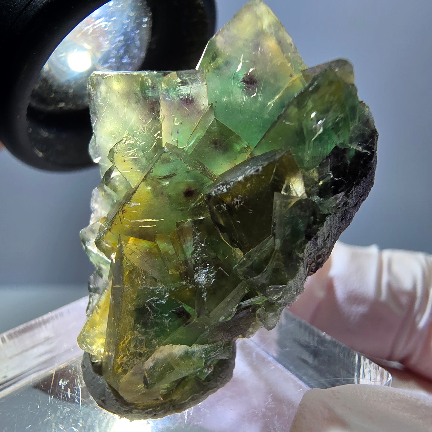Phantom Fluorit Würfel Stufe, grün lila Okorusu, Namibia 31*24*11mm