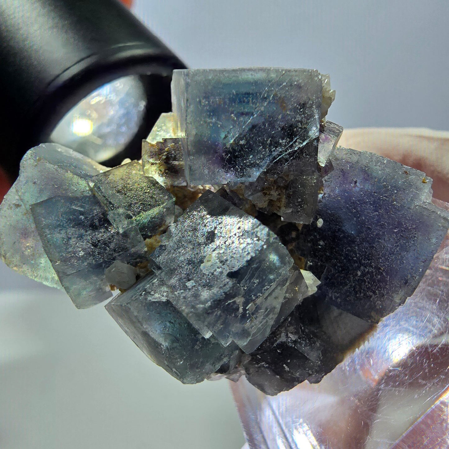 Phantom Fluorit Würfel Stufe, blau lila Okorusu, Namibia 34*29*20mm