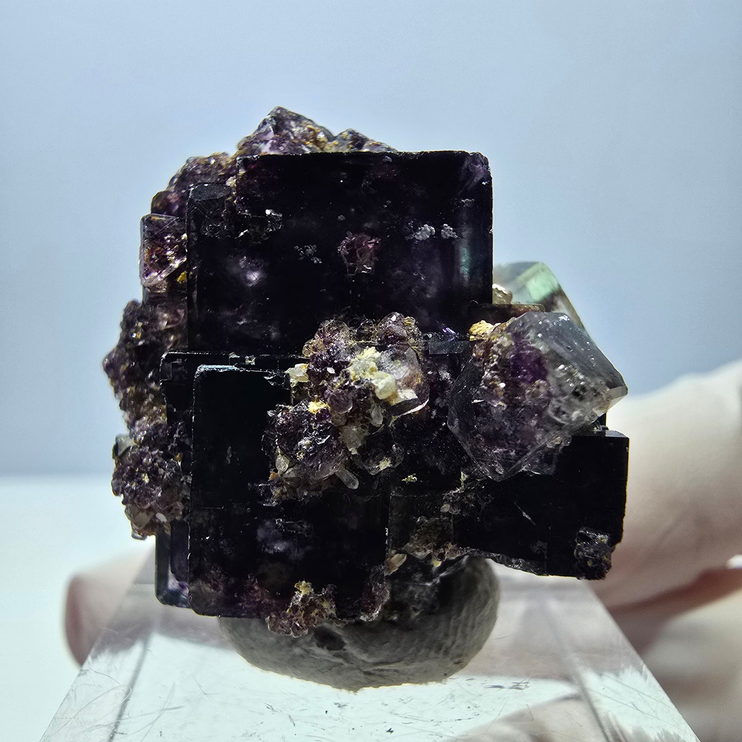 Phantom Fluorit Würfel Stufe, grün lila Okorusu, Namibia 29*26*20mm
