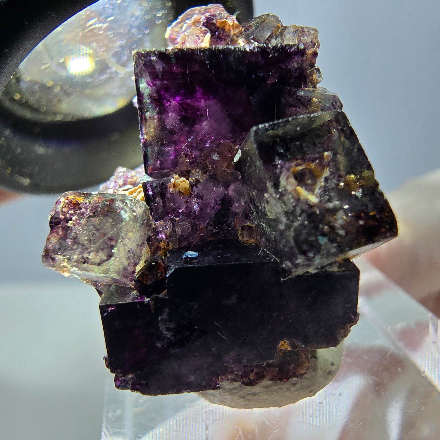 Phantom Fluorit Würfel Stufe, grün lila Okorusu, Namibia 29*26*20mm
