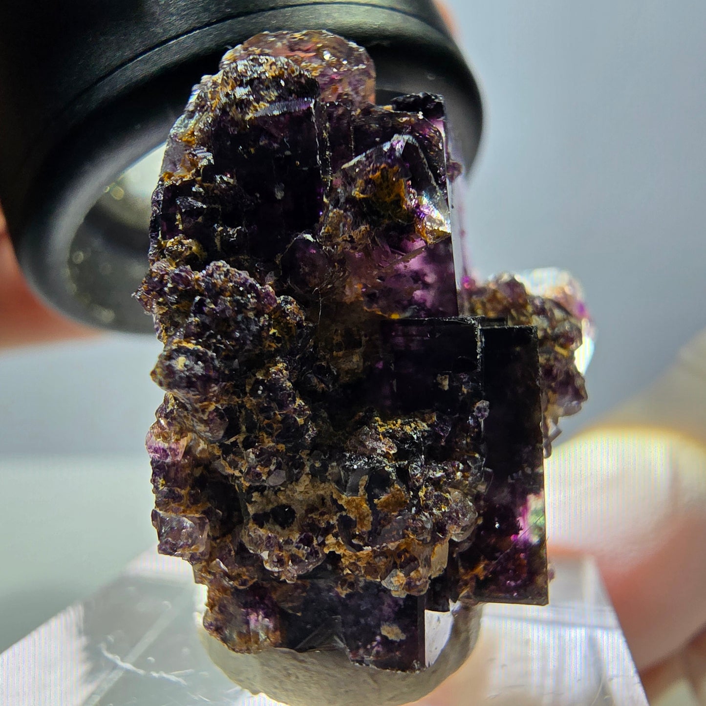 Phantom Fluorit Würfel Stufe, grün lila Okorusu, Namibia 29*26*20mm