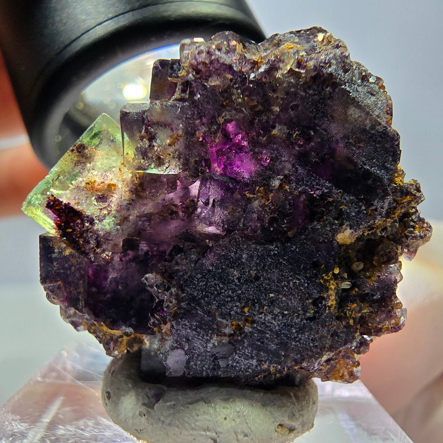 Phantom Fluorit Würfel Stufe, grün lila Okorusu, Namibia 29*26*20mm