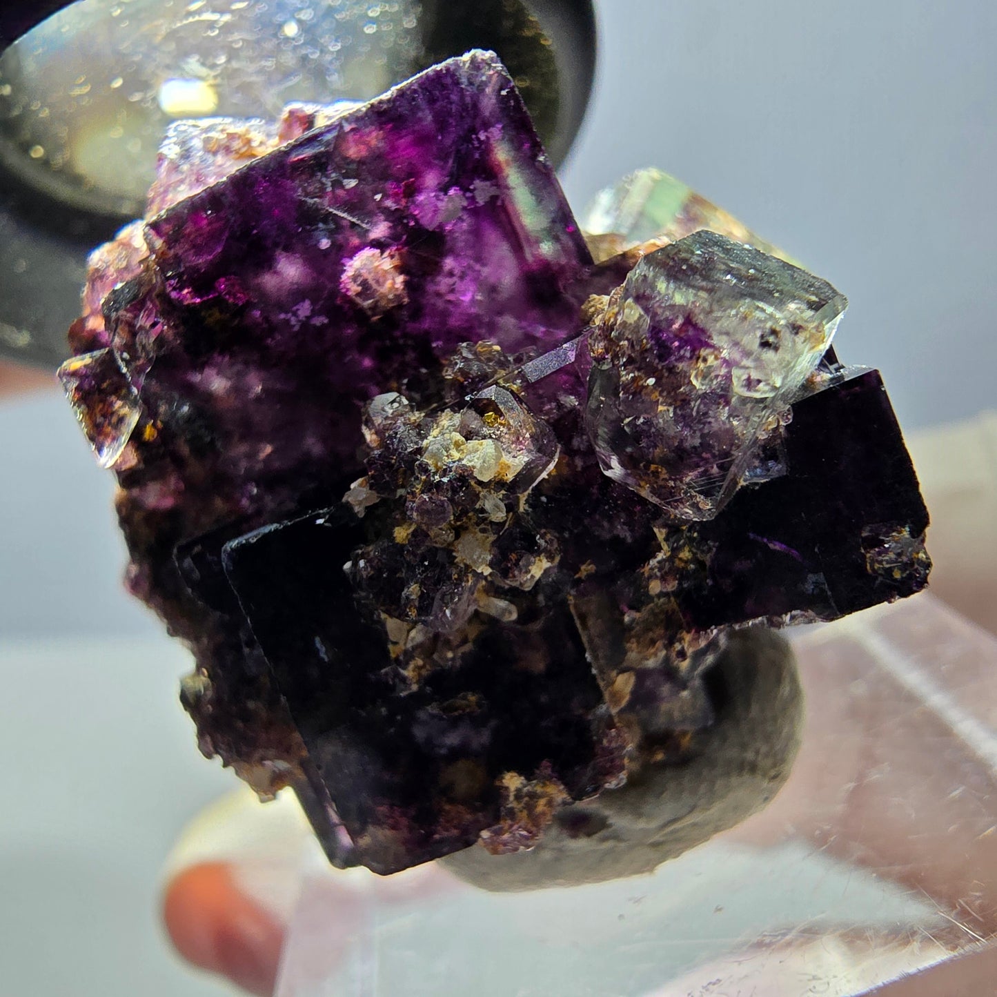Phantom Fluorit Würfel Stufe, grün lila Okorusu, Namibia 29*26*20mm