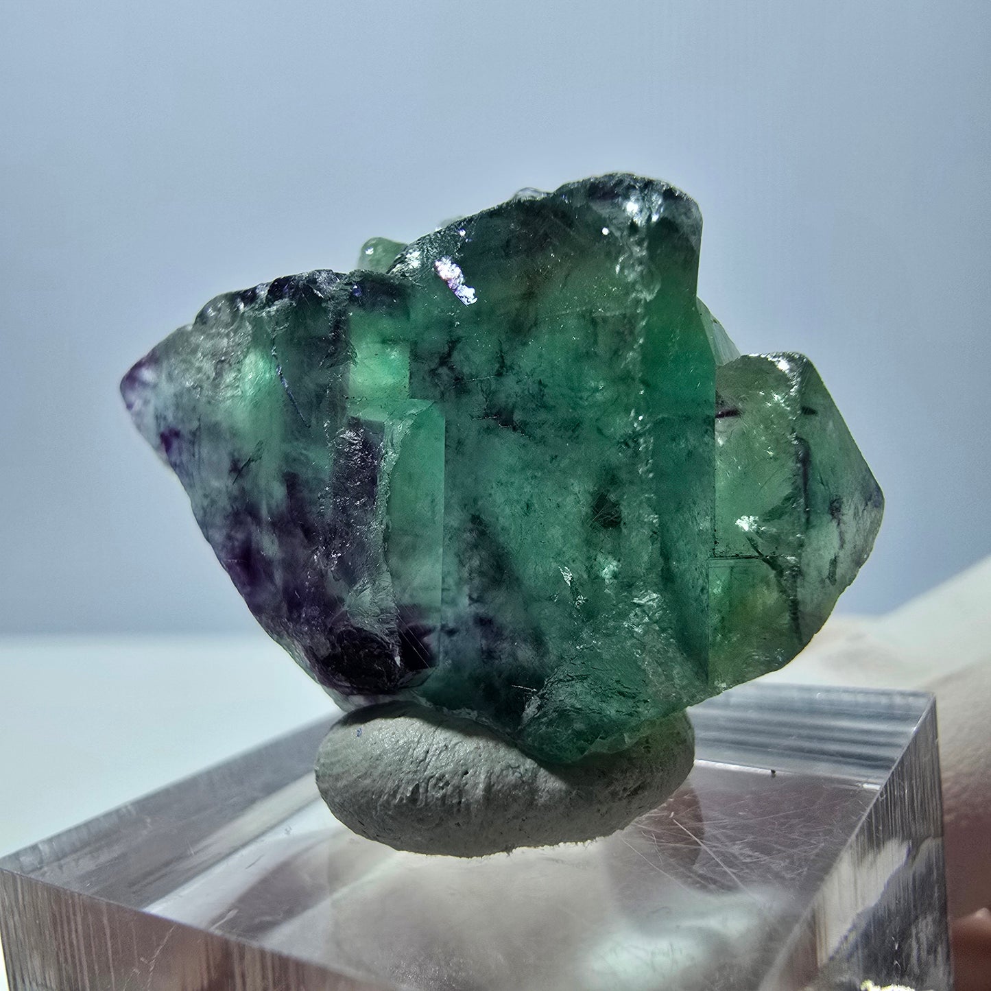 Phantom Fluorit Würfel Stufe, grün lila Okorusu, Namibia 34*25*16mm