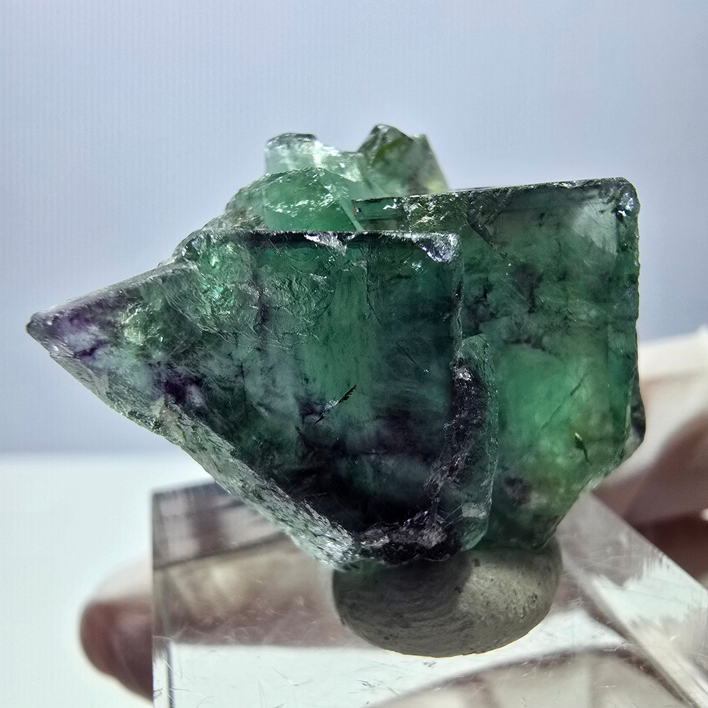 Phantom Fluorit Würfel Stufe, grün lila Okorusu, Namibia 34*25*16mm