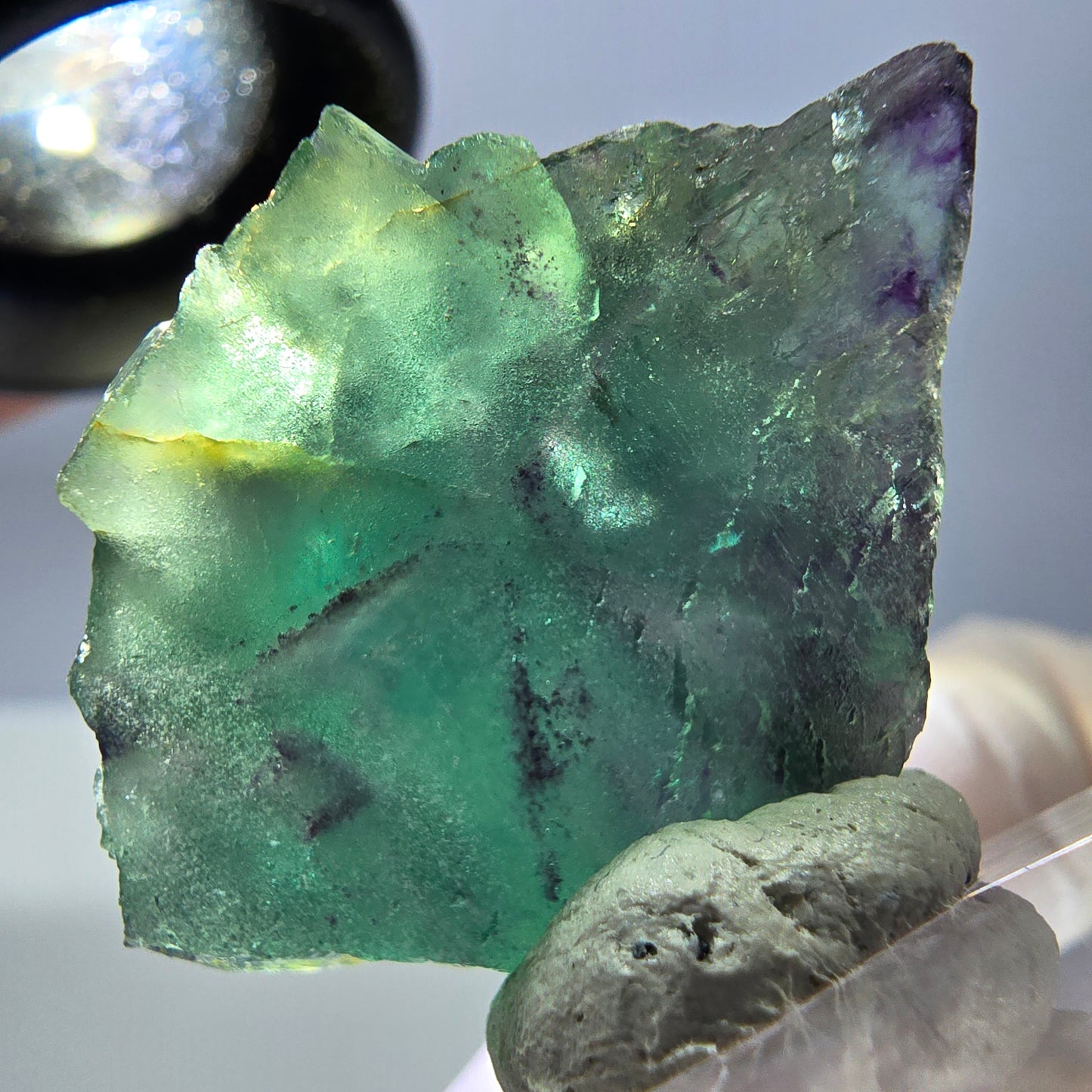 Phantom Fluorit Würfel Stufe, grün lila Okorusu, Namibia 34*25*16mm