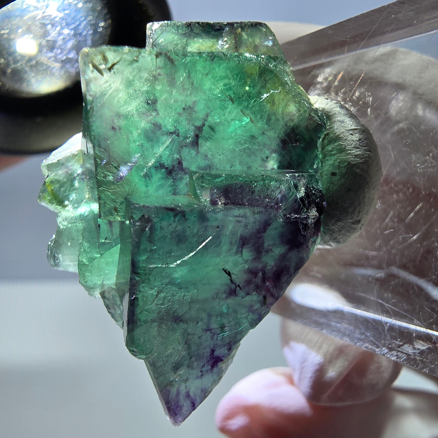 Phantom Fluorit Würfel Stufe, grün lila Okorusu, Namibia 34*25*16mm