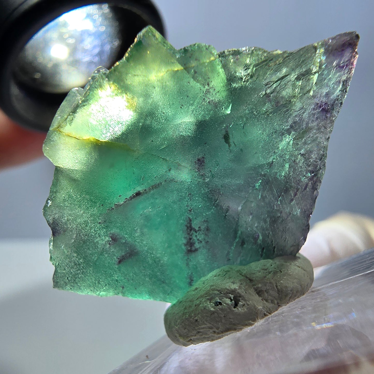 Phantom Fluorit Würfel Stufe, grün lila Okorusu, Namibia 34*25*16mm