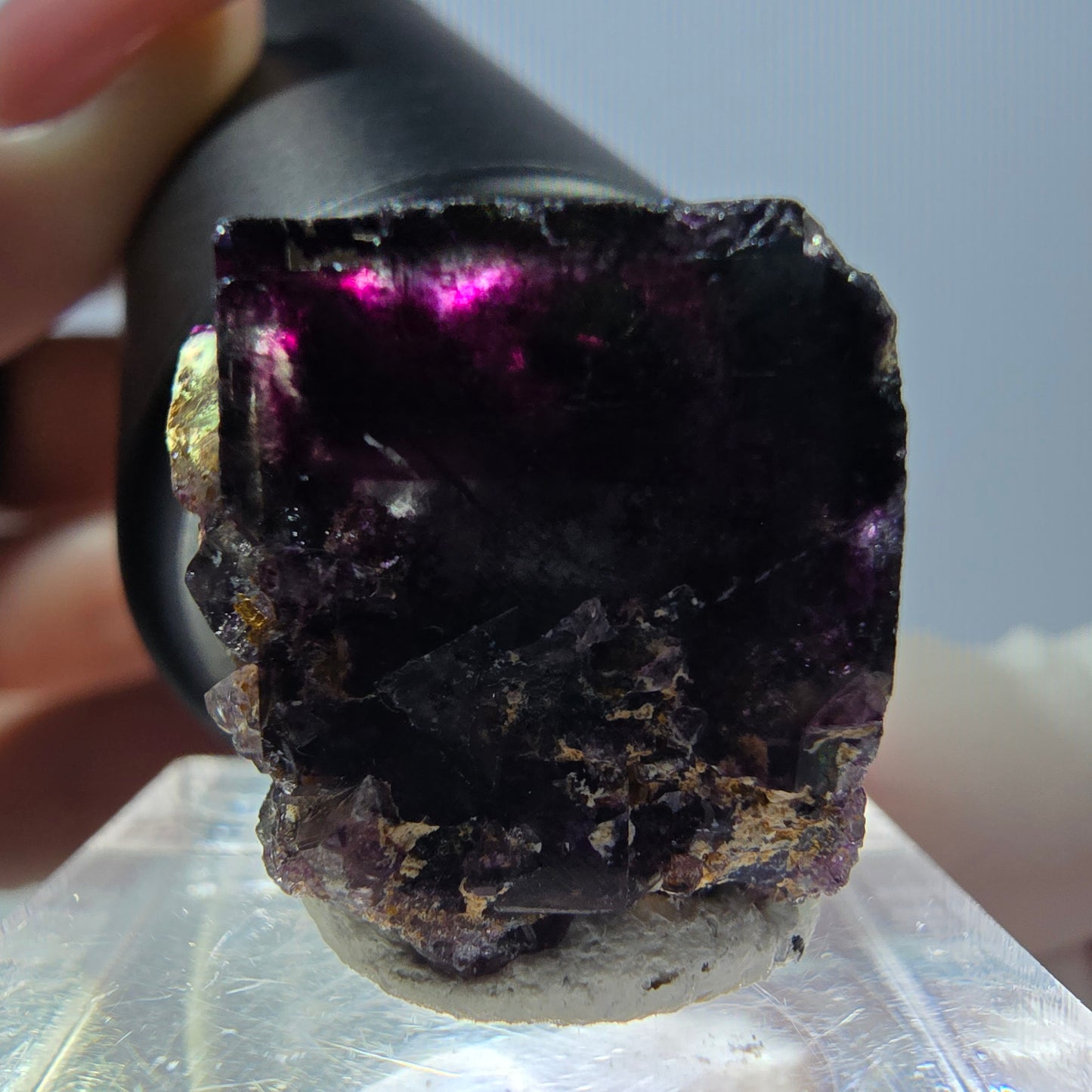 Phantom Fluorit Würfel Stufe, grün lila Okorusu, Namibia 21*20*19mm