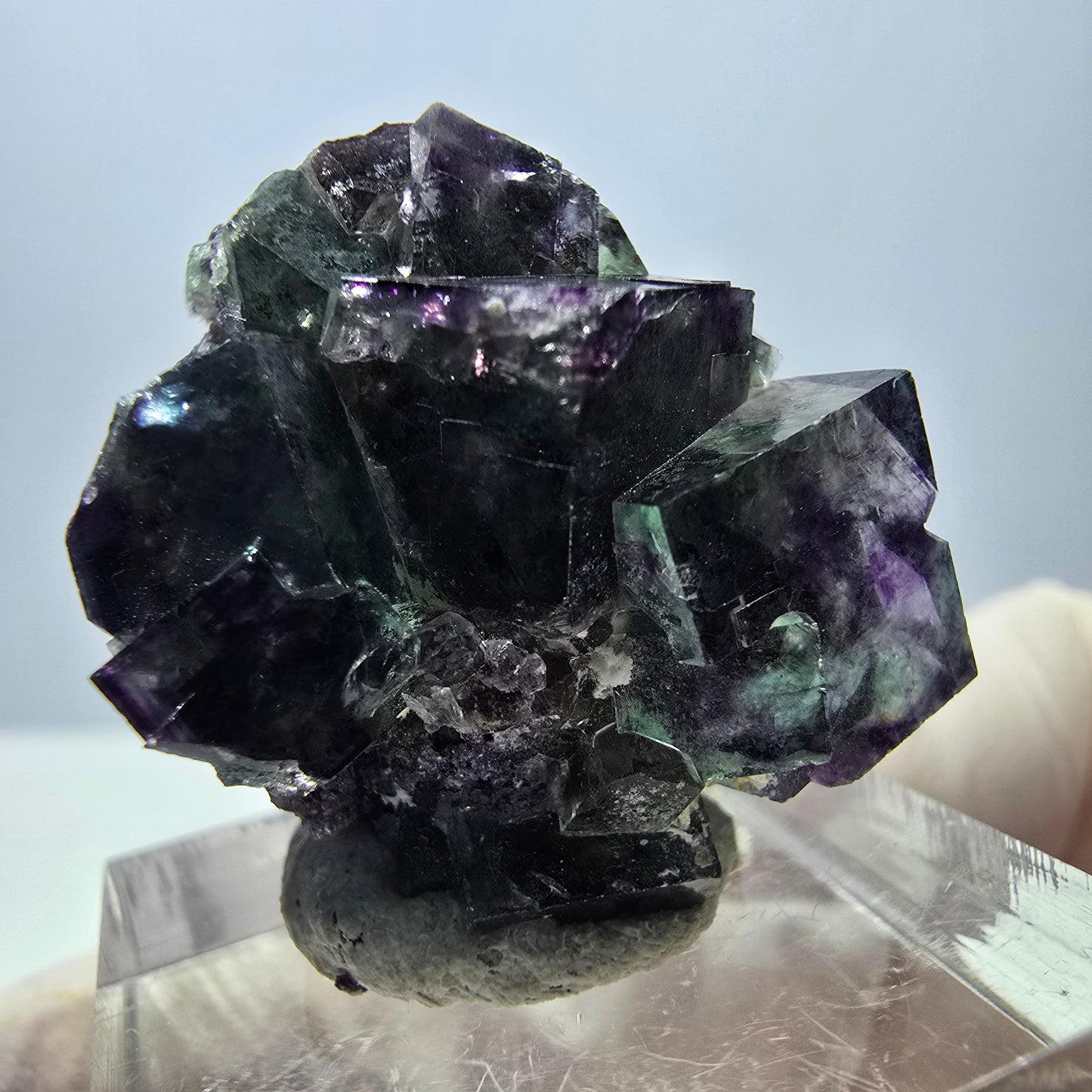 Phantom Fluorit Würfel Stufe, grün lila Okorusu, Namibia 28*25*16mm