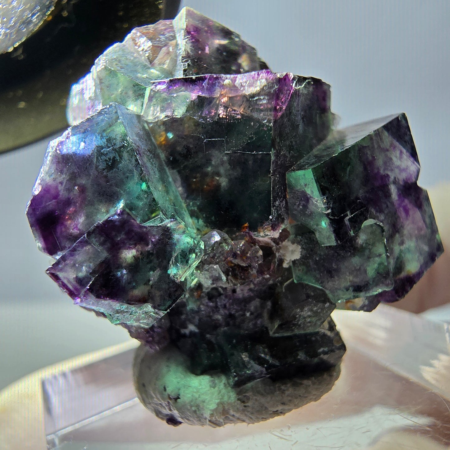 Phantom Fluorit Würfel Stufe, grün lila Okorusu, Namibia 28*25*16mm
