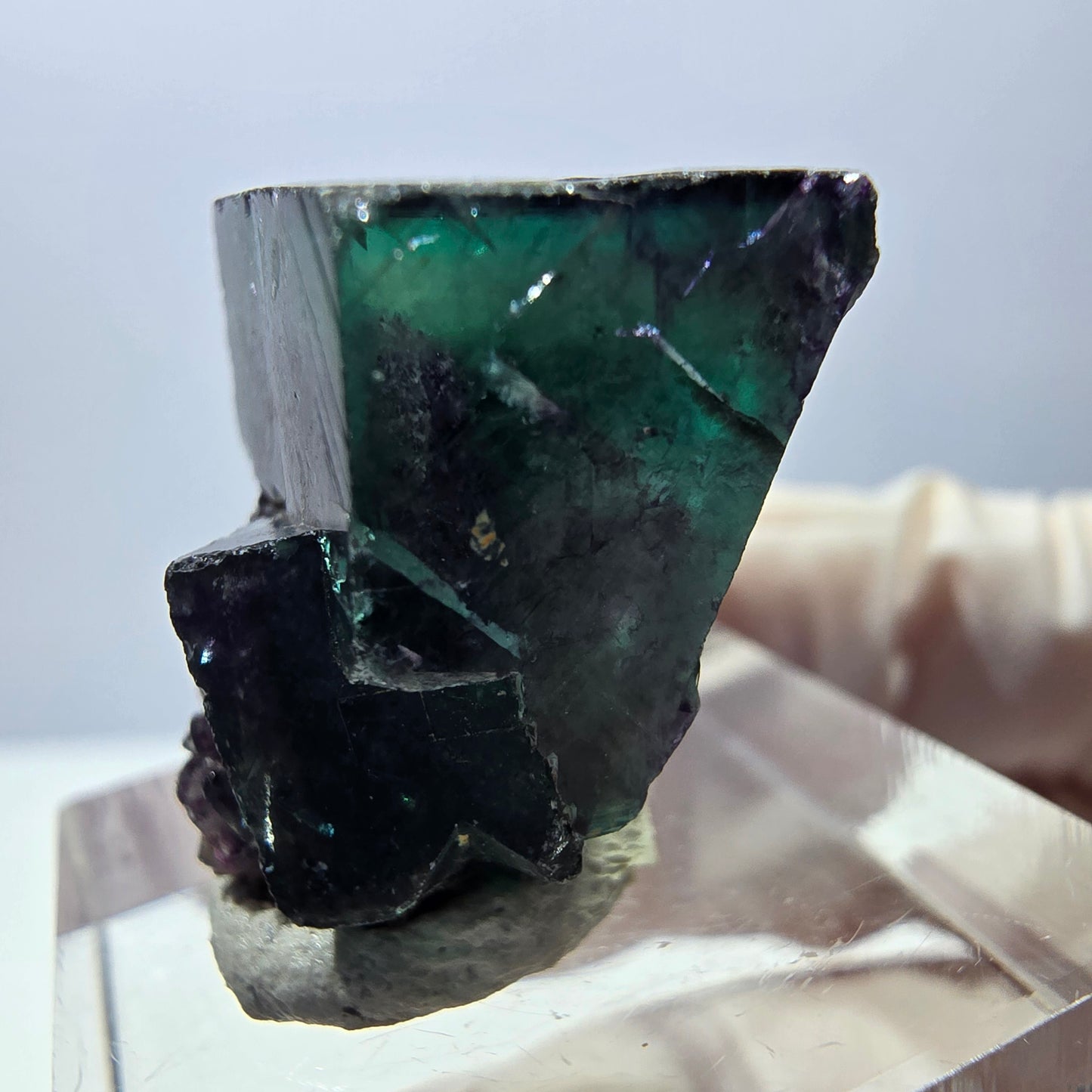 Phantom Fluorit Würfel Stufe, grün lila Okorusu, Namibia 21*21*19mm