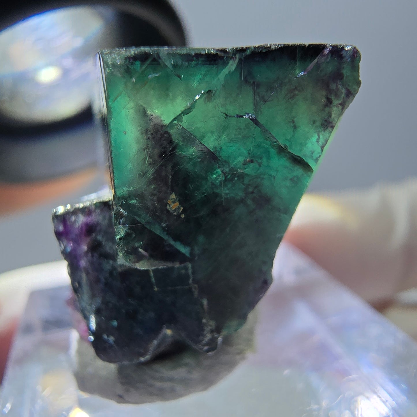 Phantom Fluorit Würfel Stufe, grün lila Okorusu, Namibia 21*21*19mm