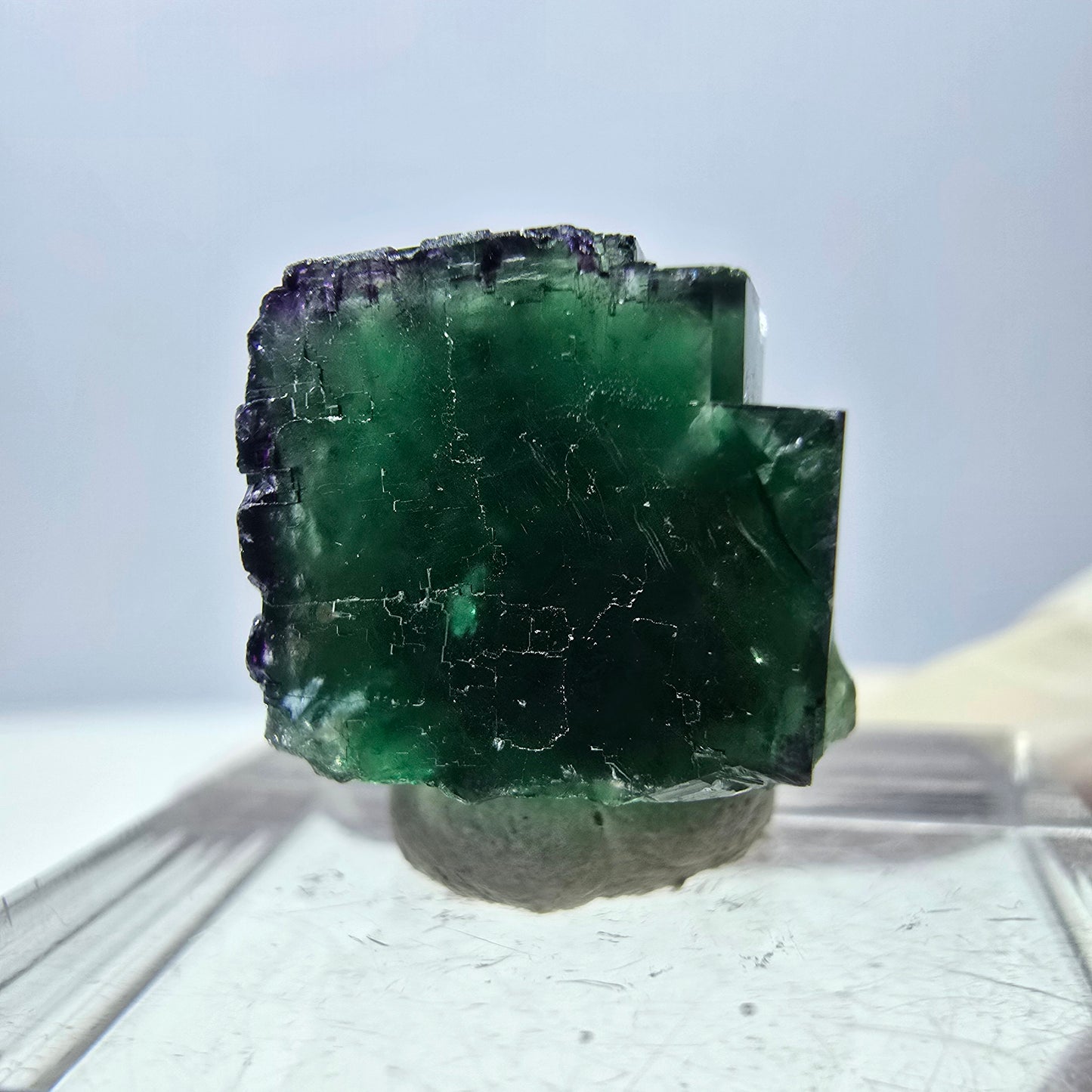 Phantom Fluorit Würfel Stufe, grün lila Okorusu, Namibia 17*15*13mm