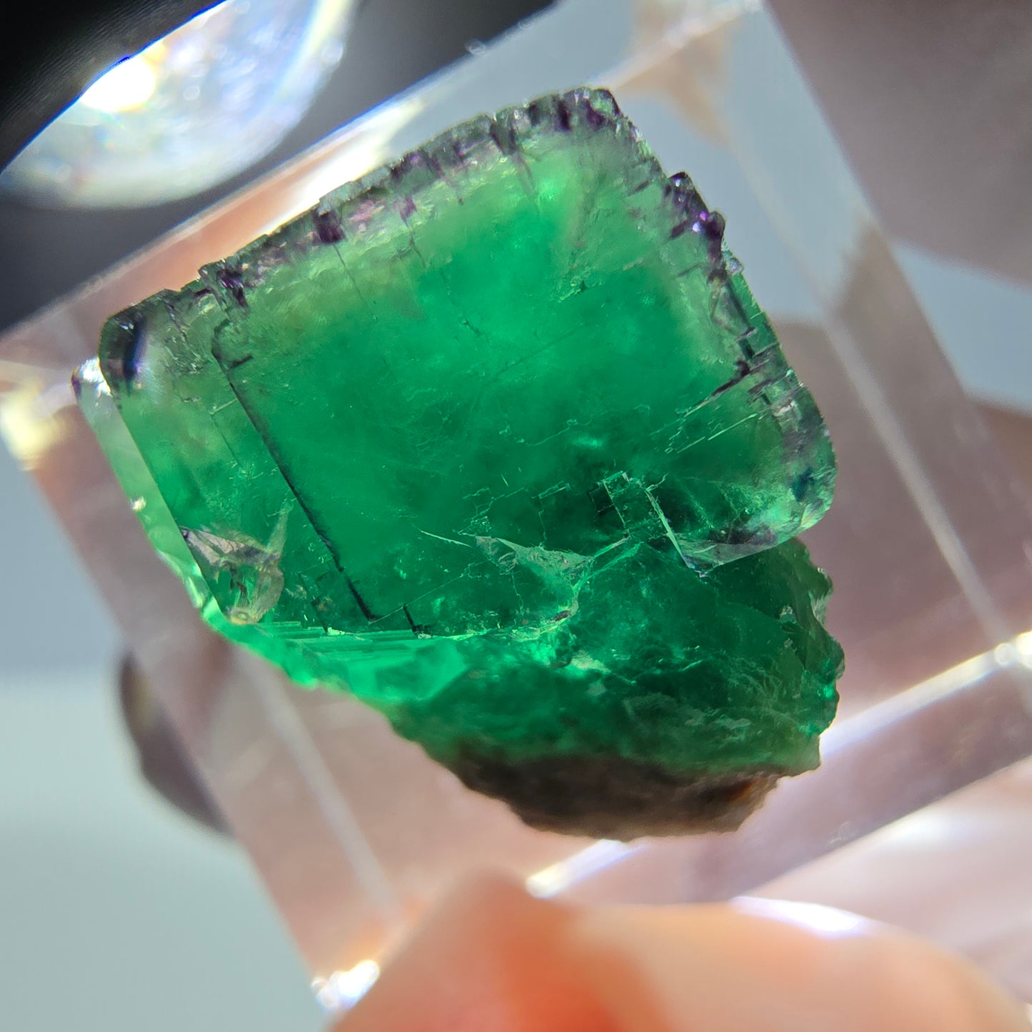Phantom Fluorit Würfel Stufe, grün lila Okorusu, Namibia 17*15*13mm