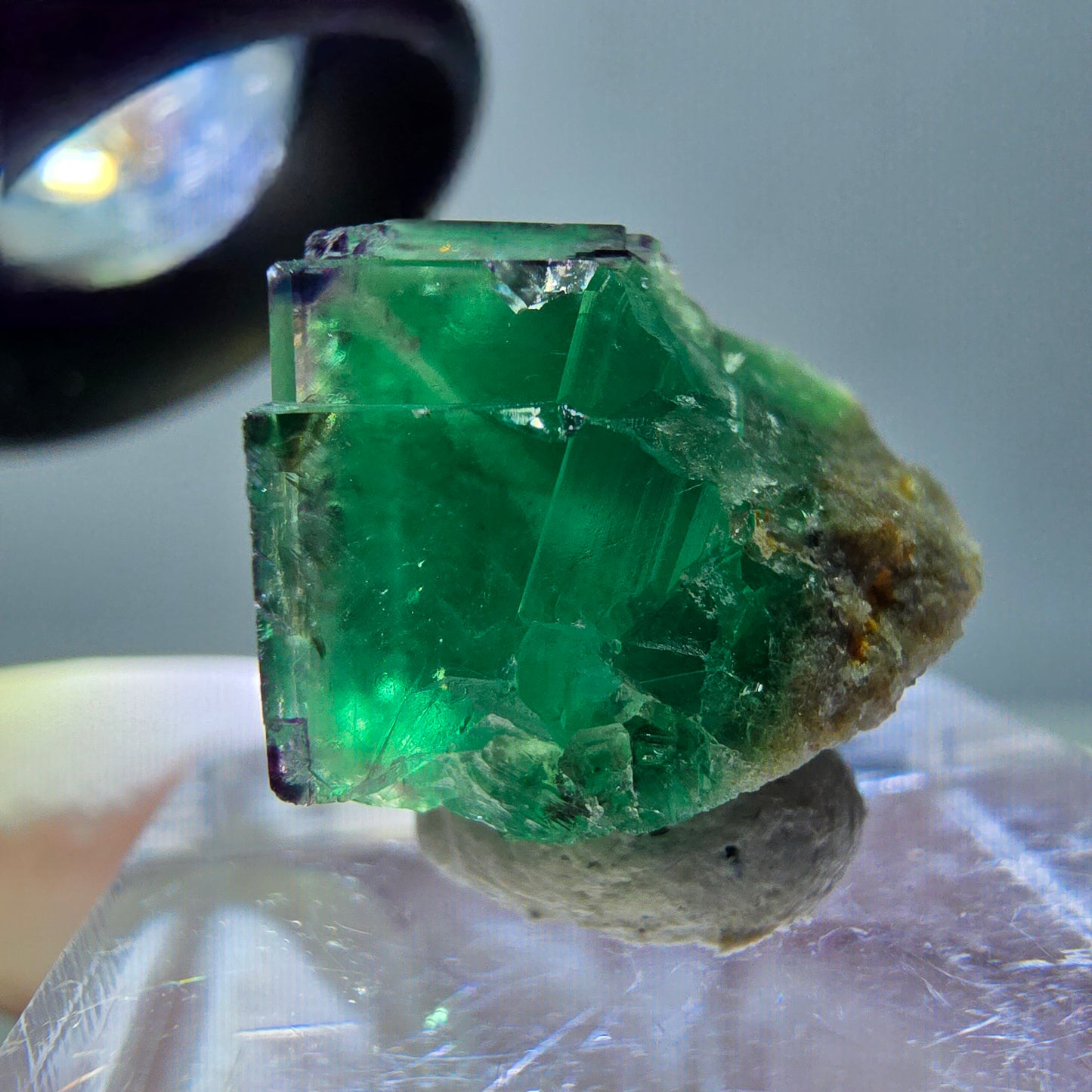 Phantom Fluorit Würfel Stufe, grün lila Okorusu, Namibia 17*15*13mm